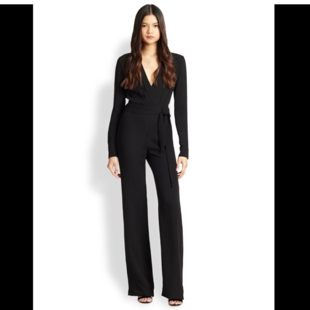 DVF Margot-style wrap jumpsuit 🖤✨